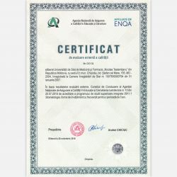 Certificat de evaluare externă a calității nr-000134